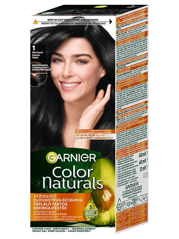 Color Naturals permanentná farba na vlasy 1 Ultra čierná
