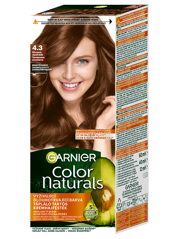Color Naturals permanentná farba na vlasy 4.3 Prirodzená zlatohnedá