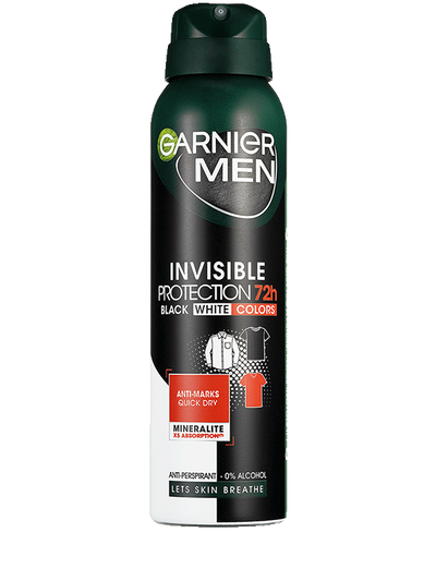 Invisible Black White Colors antiperspirant v spreji pre mužov s neviditeľným zložením