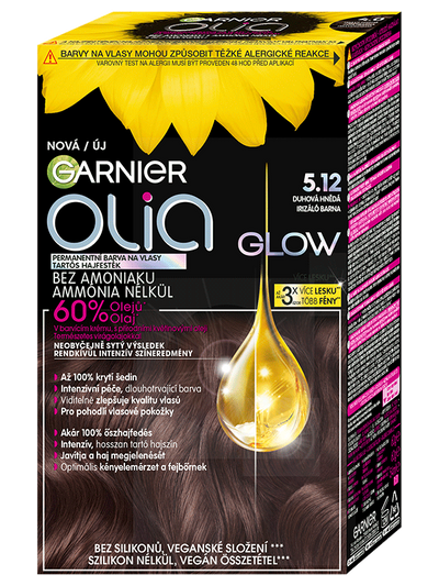 Olia Glow permanentná farba na vlasy 5.12 Dúhová hnedá