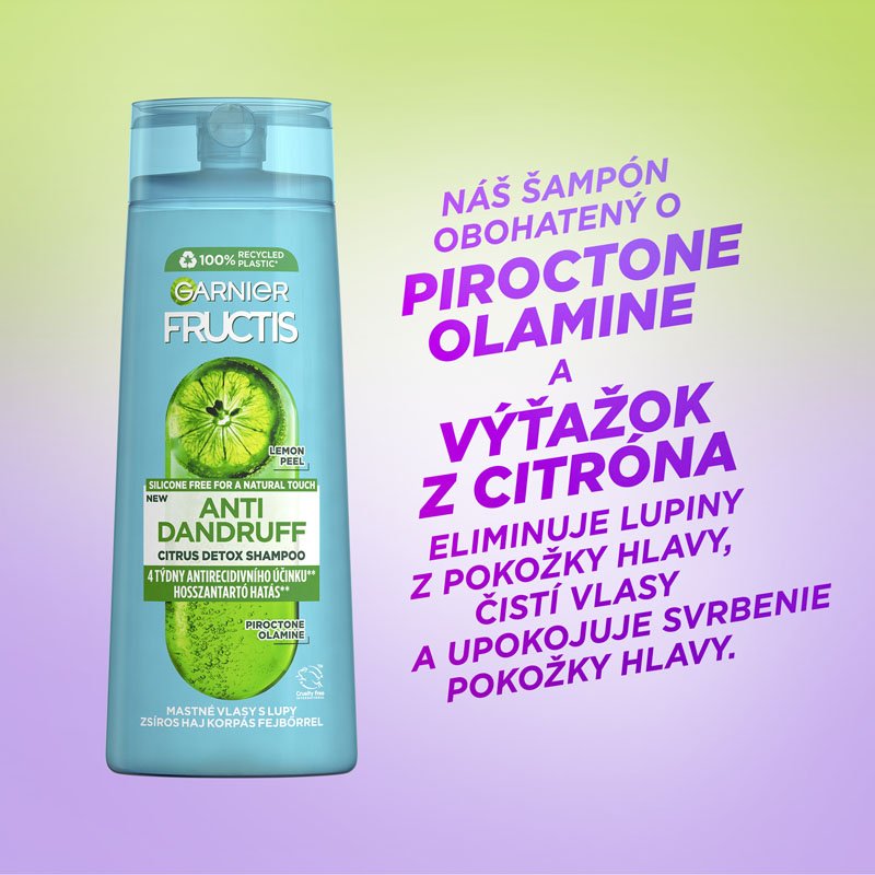 Fructis Anti Dandruff Citrus šampón na mastné vlasy s lupinami - 2