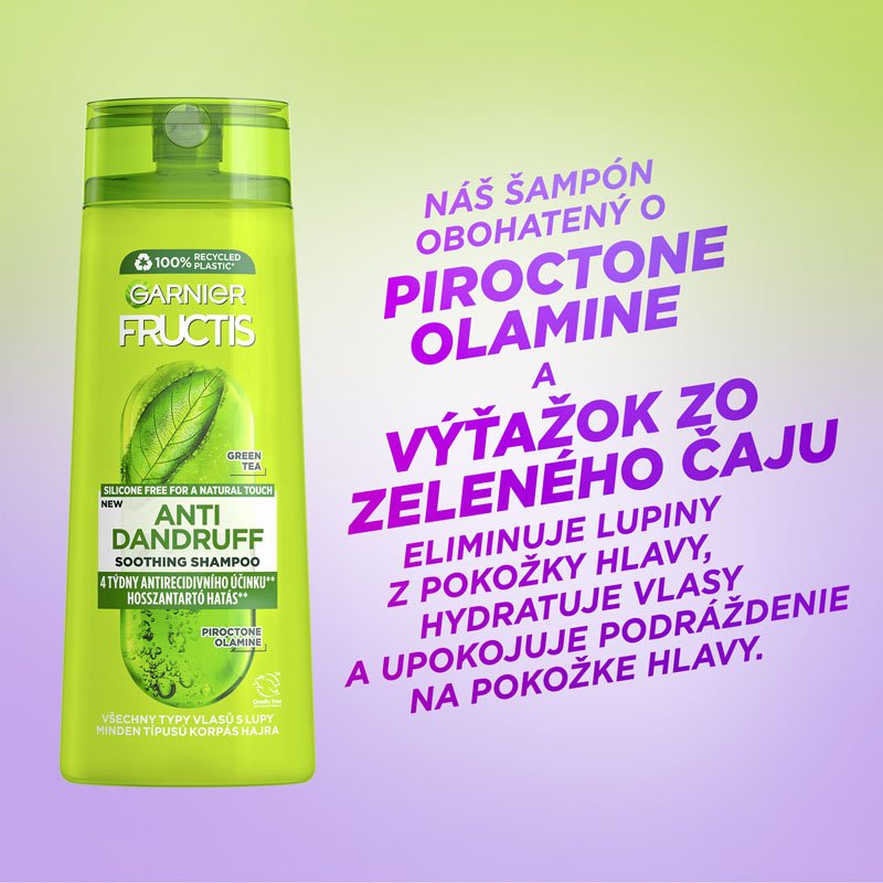 Fructis Anti Dandruff upokojujúci šampón na všetky typy vlasov s lupinami - 2