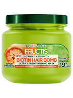 Fructis Vitamin & Strength Ultra posilňujúca Biotin Hair Bomb maska na slabé vlasy