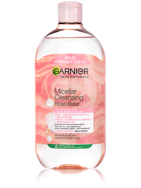 Skin Naturals rozjasňujúca micelárna voda s ružovou vodou, 700 ml