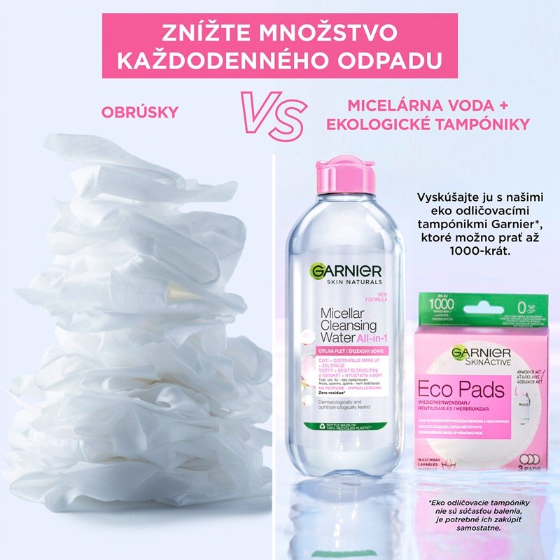Skin Naturals micelárna voda 3 v 1 pre citlivú pleť 400 ml