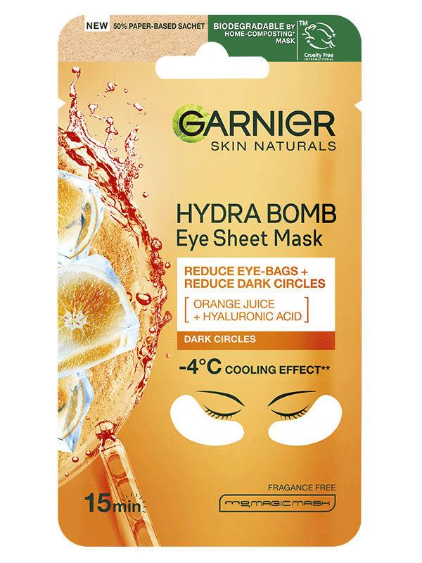 Hydra Bomb textilná očná maska so šťavou z pomaranču