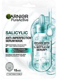 Garnier Pure Active Salicylic textilná sérum maska proti nedokonalostiam pleti