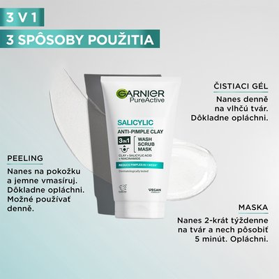 Skin Naturals Pure čistiaci peeling 3 v 1 - 2