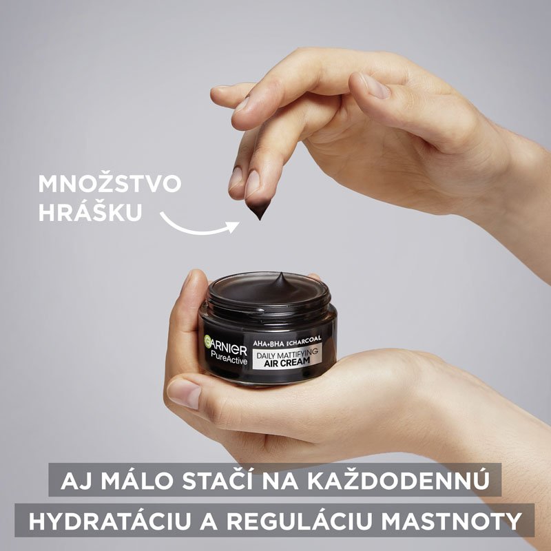 Pure Active AHA + BHA ľahký denný zmatňujúci krém 3v1 s aktívnym uhlím - 5