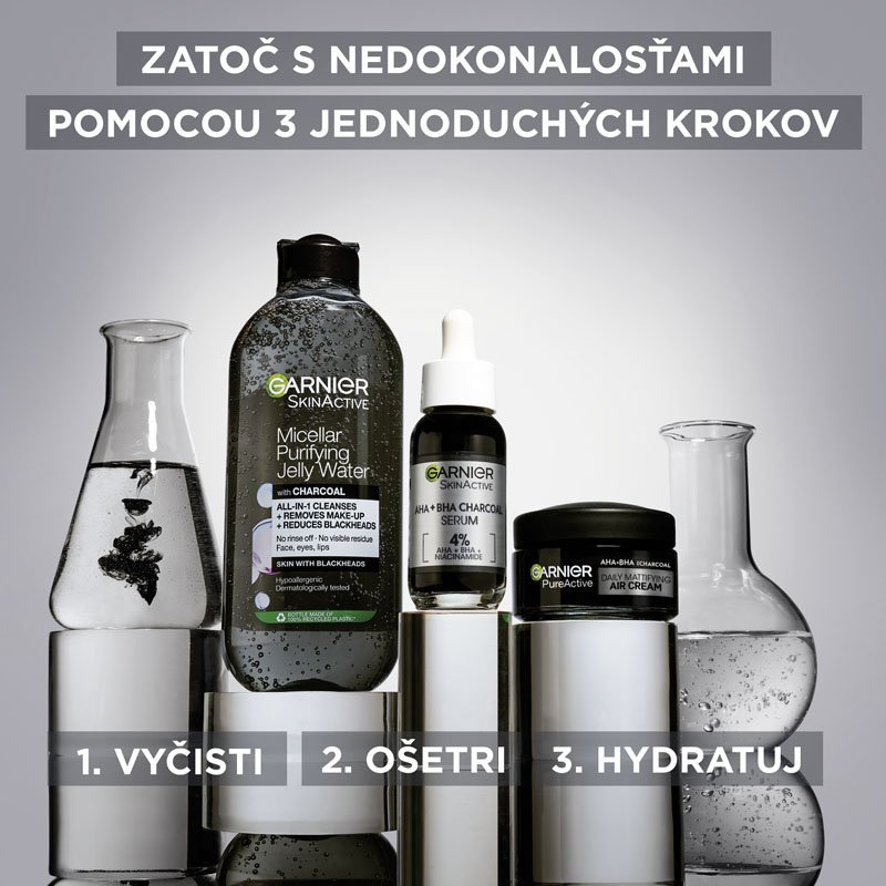 Pure Active AHA + BHA ľahký denný zmatňujúci krém 3v1 s aktívnym uhlím - 9