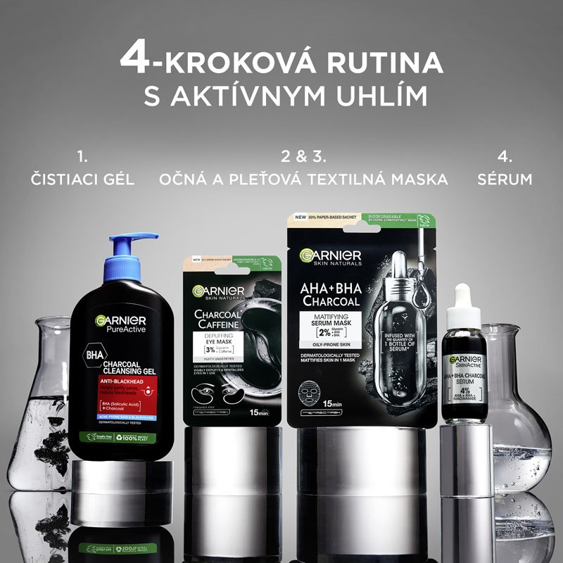 Skin Naturals očná maska s aktívnym uhlím na osvieženie očného okolia - 5