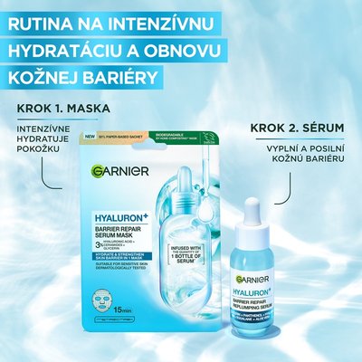 Garnier HYALURON+ textilná pleťová maska na obnovu kožnej bariéry s kyselinou hyalurónovou - 7