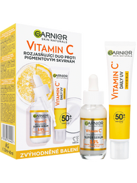 Duopack Rozjasňujúce supersérum s vitamínom C a Vitamin C denný rozjasňujúci UV fluid SPF 50+ invisible