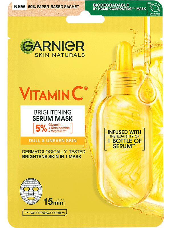 Textilná maska Garnier s vitamínom C na rozjasnene pleti