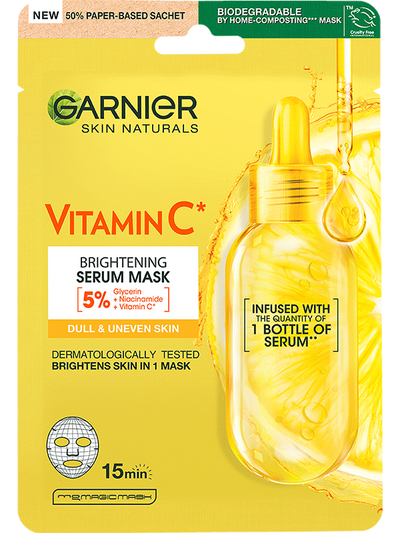 Textilná maska Garnier s vitamínom C na rozjasnene pleti