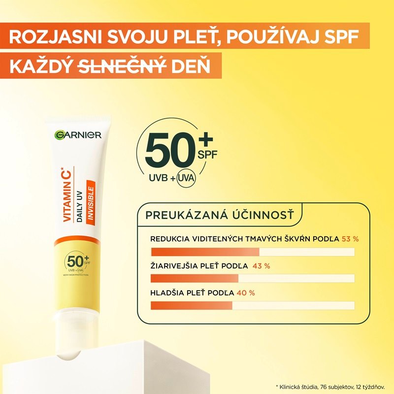 Skin Naturals Vitamin C denný rozjasňujúci UV fluid SPF 50+ invisible - 6
