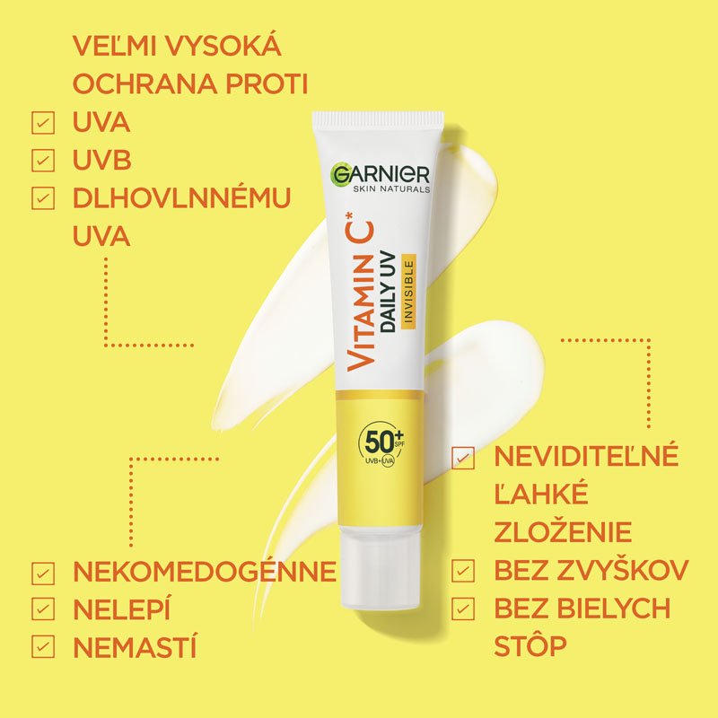 Skin Naturals Vitamin C denný rozjasňujúci UV fluid SPF 50+ invisible - 8