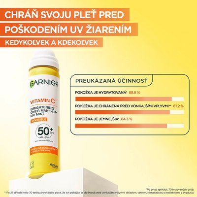 Garnier Vitamin C* rozjasňujúca pleťová hmla s SPF 50+ - 5