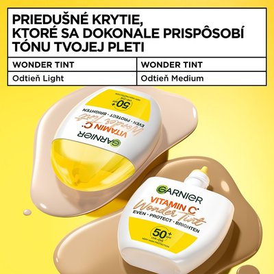 Garnier Vitamin C Wonder Tint SPF 50+, odtieň Light - 10