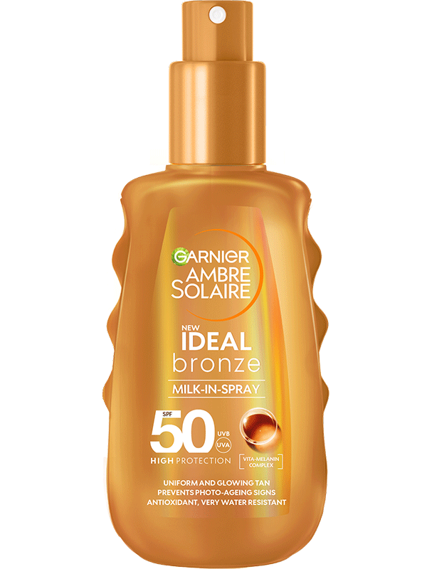 Ambre Solaire Ideal Bronze opaľovacie telové mlieko v spreji SPF 50