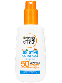 Garnier Ambre Solaire ochranný sprej proti UV žiareniu s veľmi vysokou ochranou SPF50+ na citlivú detskú pokožku, 150 ml